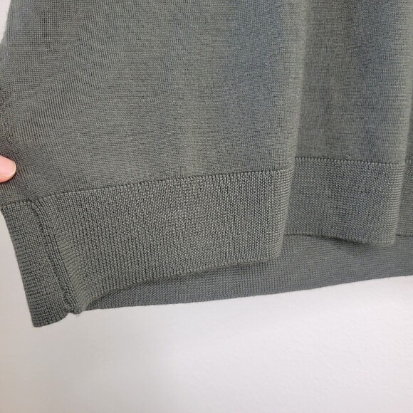 Armani Exchange Virgin Wool V-Neck Sweater Mens Med Green Preppy Lightweight - Picture 11 of 12